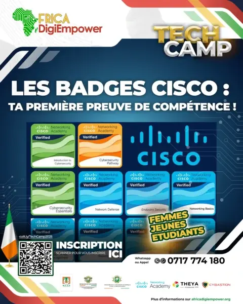 Visuel post Facebook pour présenter les badges cisco. Design by adambita (alias adatheartist)