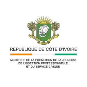 logo ministère de la promotion de la jeunesse de cote d'ivoire-Africa DigiEmpower formations gratuites pour les jeunes. design by adambita237