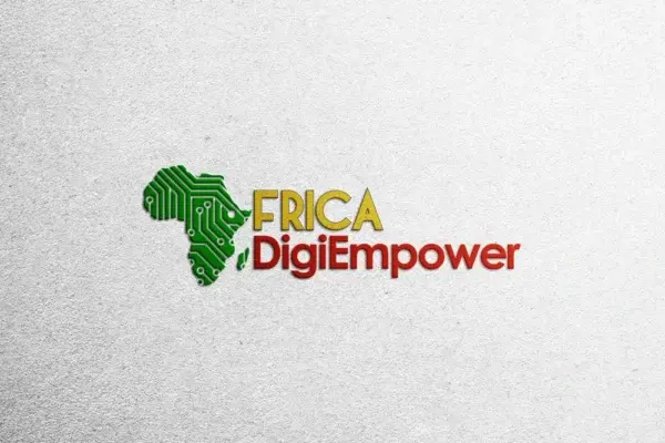 Logo Africa Digiempower sur un fond Blanc en grains. Design by adambita (alias adatheartist)