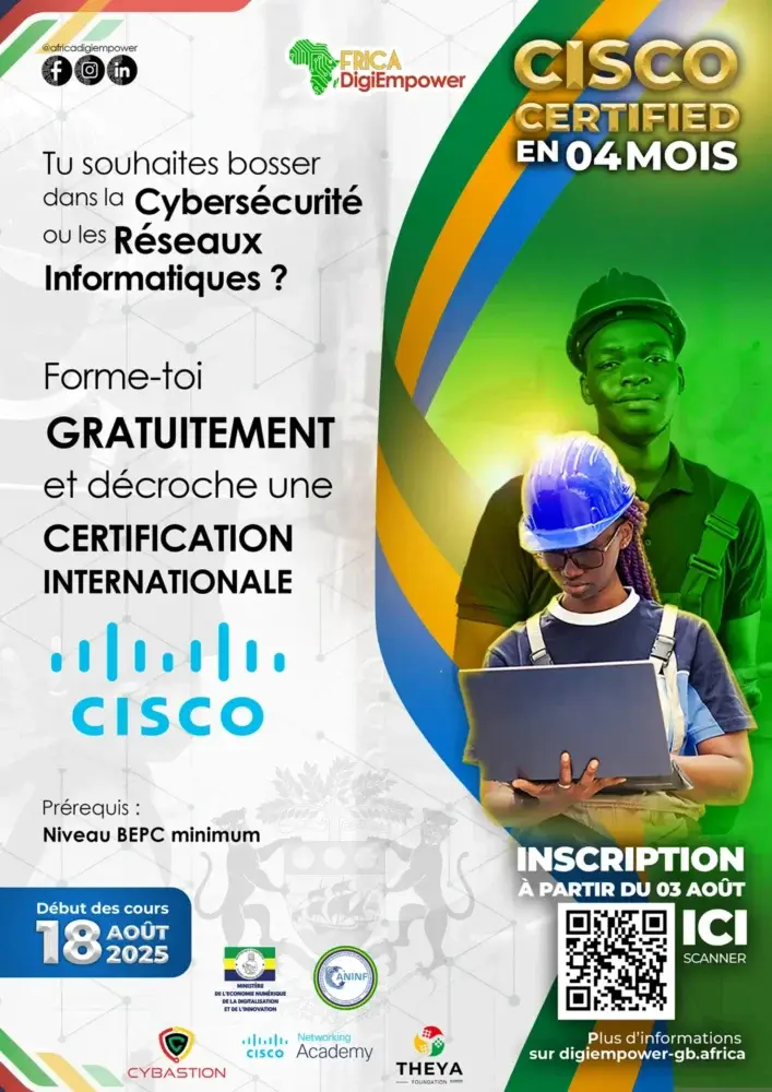 Visuel formation technicien réseau au gabon. Design by adambita (alias adatheartist)