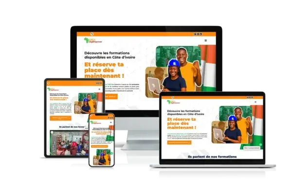 Présentation du site internet Africa digiempower Côte d'ivoire. Design by adambita (alias adatheartist)