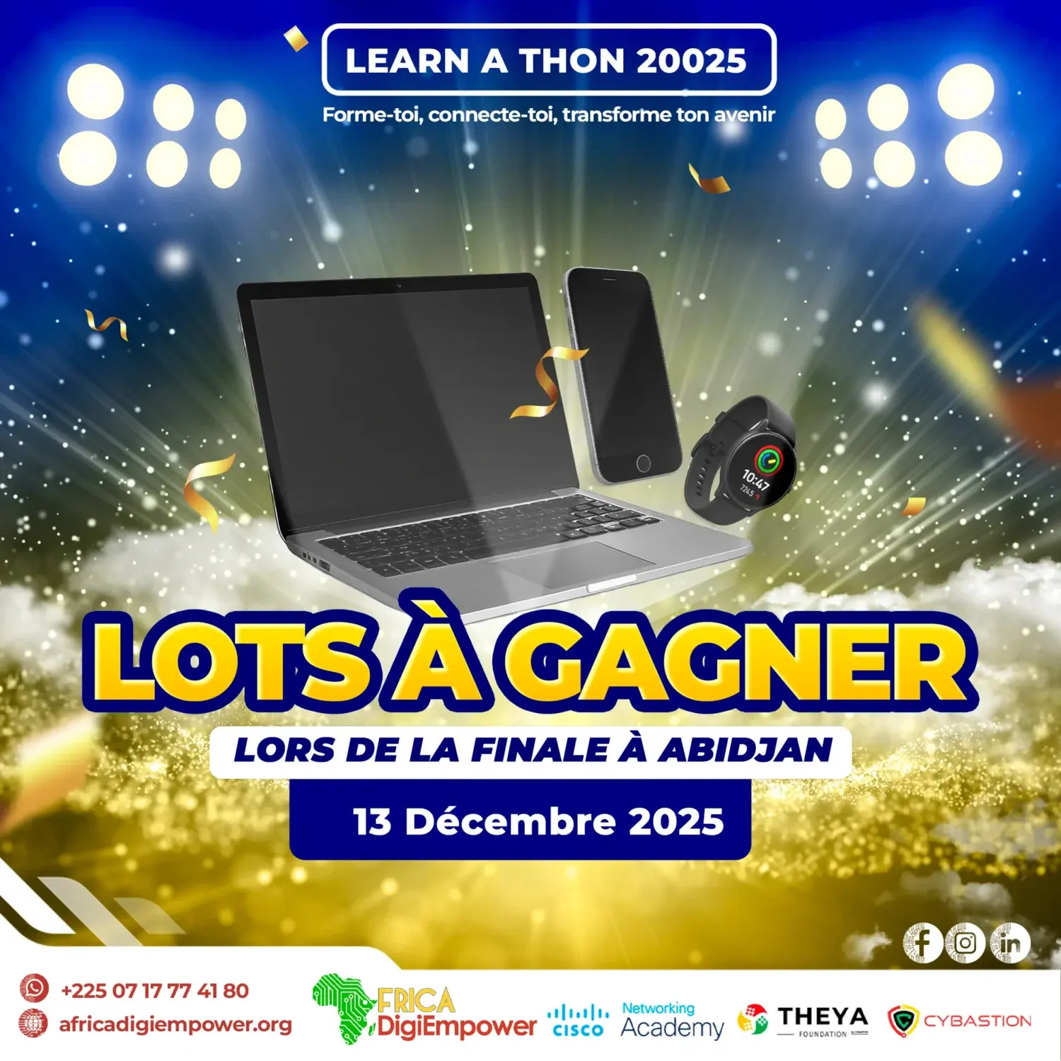 Lot à gagner lors de la grande finale du Learn à Thon à ABidjan le 13 décembre 2025