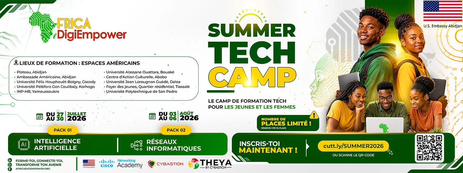 SUMMER TECH CAMP 2026 : le camp de formation tech pour les jeunes et les femmesfacebook 2000x750000 1-Africa DigiEmpower formations gratuites pour les jeunes. design by adambita237