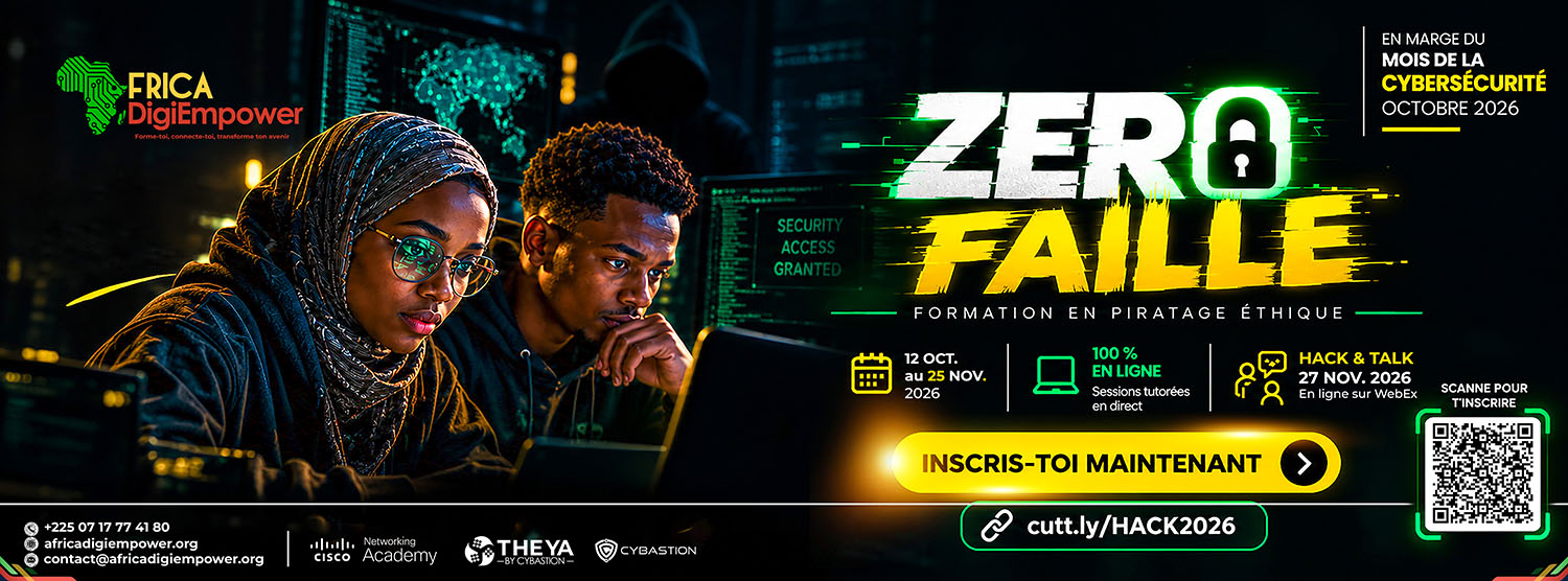 Zero faille cyberdefense en action facebook00-Africa DigiEmpower formations gratuites pour les jeunes. design by adambita237